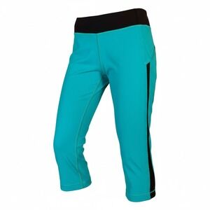 Lululemon Capri Leggings Womens 6 Blue Colorblock Running Athletic Zip Pocket